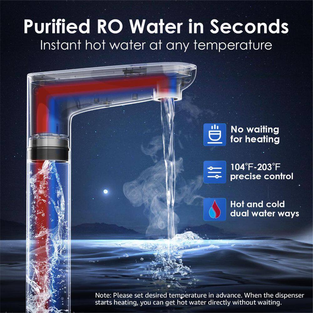 Waterdrop White Stainless Steel Reverse Osmosis System with Smart Faucet