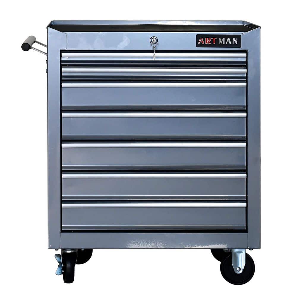 Silver Metal 7-Drawer Multi-Function Tool Cart, Workshop Tool Trolley with Wheels price history on PriceWatchPro