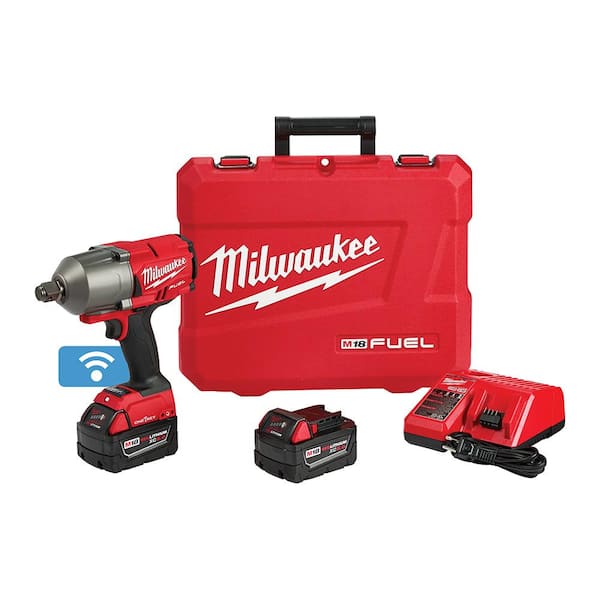 Milwaukee M18 FUEL ONE-KEY 18V Lithium-Ion Brushless Cordless 3/4 in. Impact Wrench w/Friction Ring Kit w/(2) 5.0Ah Batteries
