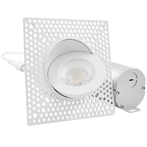 3 in. Canless Remodel LED Trimless Gimbal Recessed Light 5-Color Temperatures Dimmable Damp and IC Rated