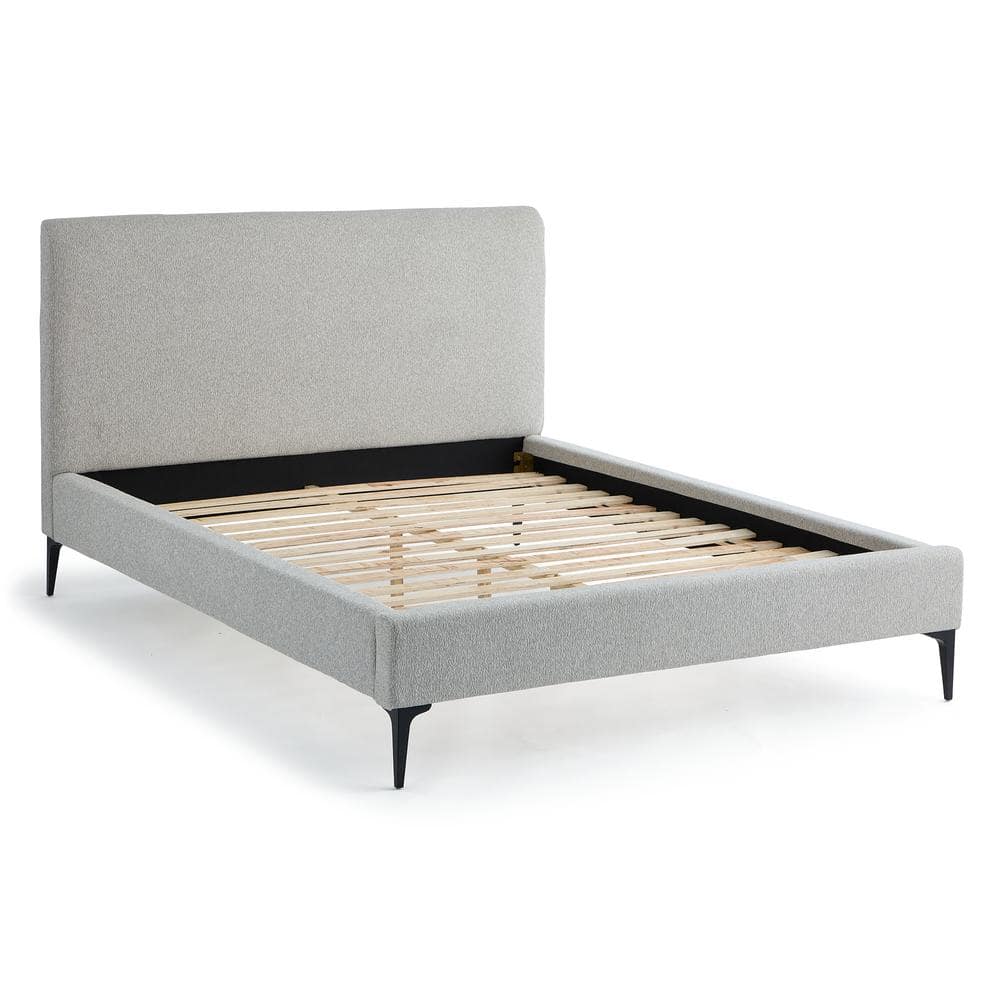 New Heights Dillon Light Gray Polyester Frame Queen Upholstered Platform  Bed with Metal Legs NWHT0010UBDQQLG - The Home Depot