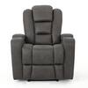 Unbranded Emersyn Slate and Black Tufted Recliner with Arm Storage 14952