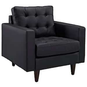 Empress Bonded Leather Armchair in Black