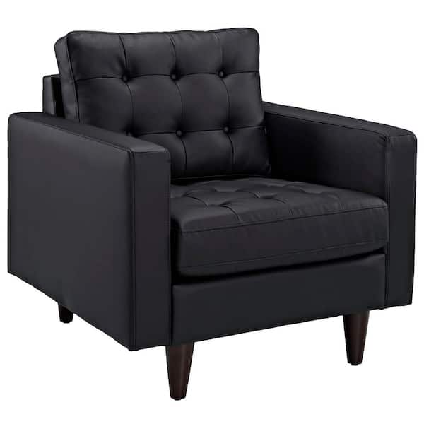 MODWAY Empress Bonded Leather Armchair in Black
