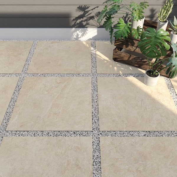 Corso Italia Slate White 24 in. x 24 in. x 0.75 in. Stone Look Porcelain Paver (Case of 2)