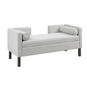 Julie Gray Bedroom Bench with Upholstered