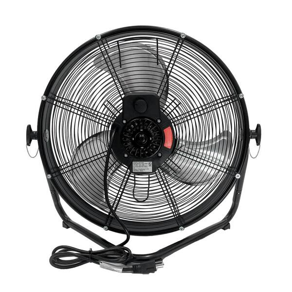 20-Inch 3-Speed High Velocity Floor Fan - 4800 CFM, Commercial Electric, Black