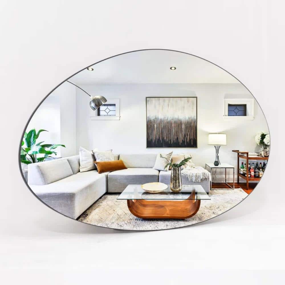 HOMLUX HOMLUX Irregular Wall Mounted Mirror 20"x32" in Black BD-WKYX04 ...