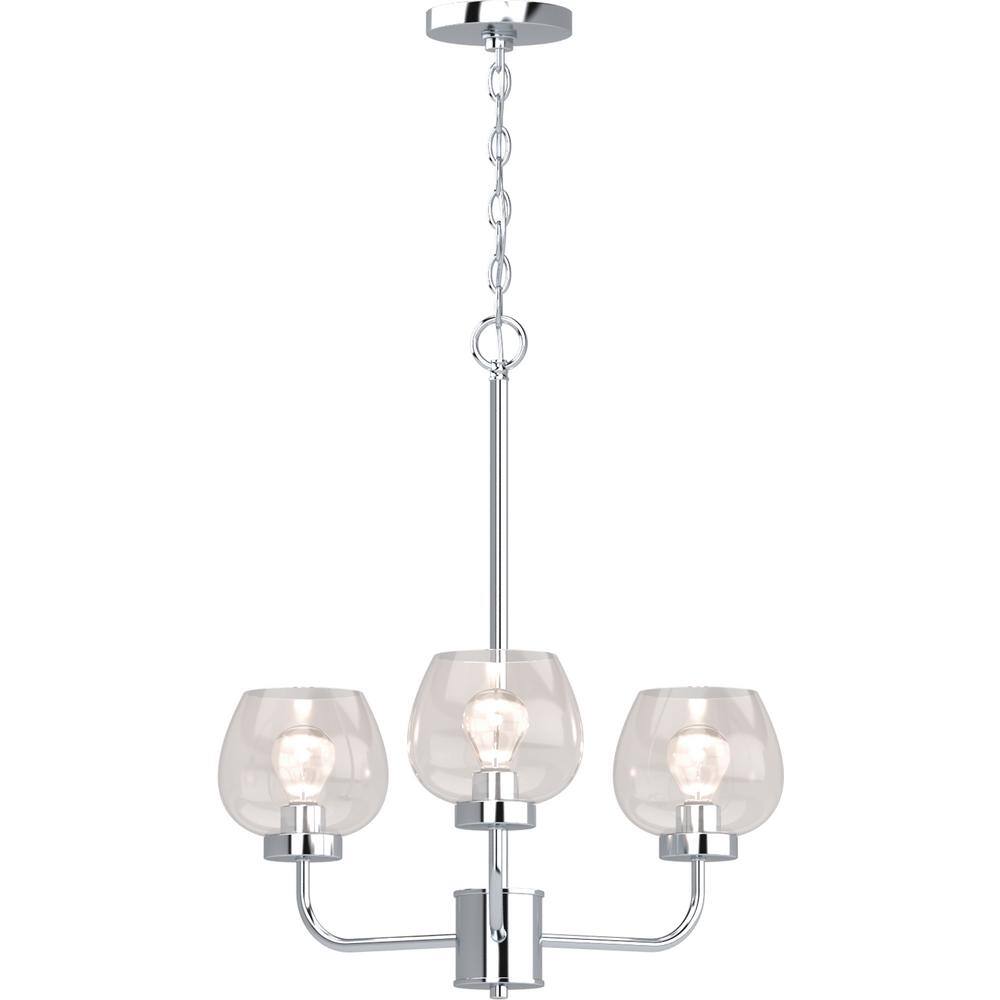 Aria 3-Light Polished Nickel Indoor Hanging Chandelier with Clear Glass Shade price history on PriceWatchPro