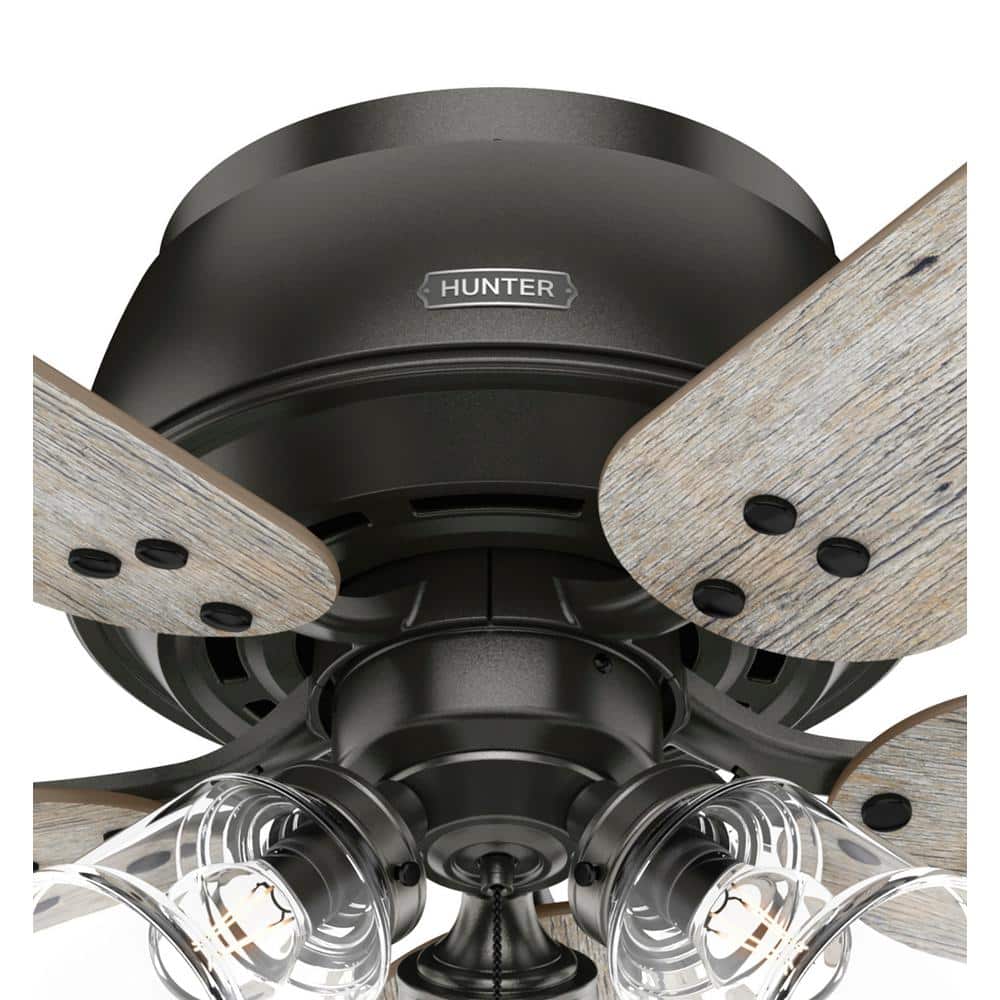 Noble Bronze 52" Low Profile Ceiling Fan with Light Kit
