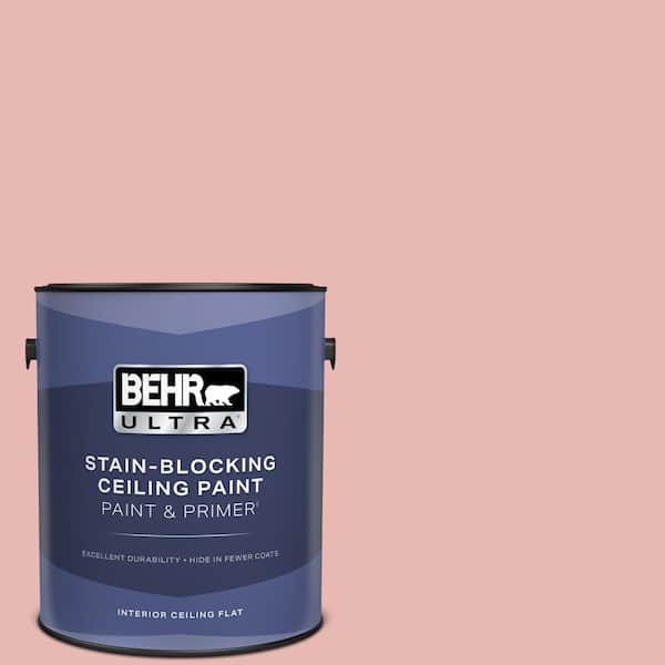 BEHR ULTRA 1 gal. #MQ4-04 Noble Blush Ceiling Flat Interior Paint with Primer