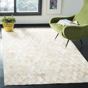 Studio Leather Ivory Doormat 3 ft. x 5 ft. Abstract Geometric Area Rug