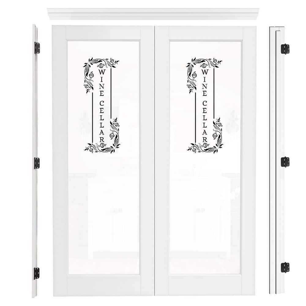 ARK DESIGN 64 in. x 80 in. 1-Lite Clear Glass Universal-Hand White ...