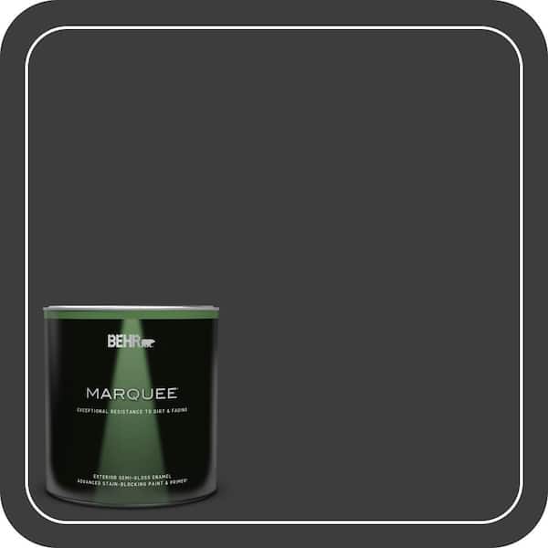 BEHR MARQUEE 1 qt. #PPF-59 Raven Black Semi-Gloss Enamel Exterior Paint & Primer