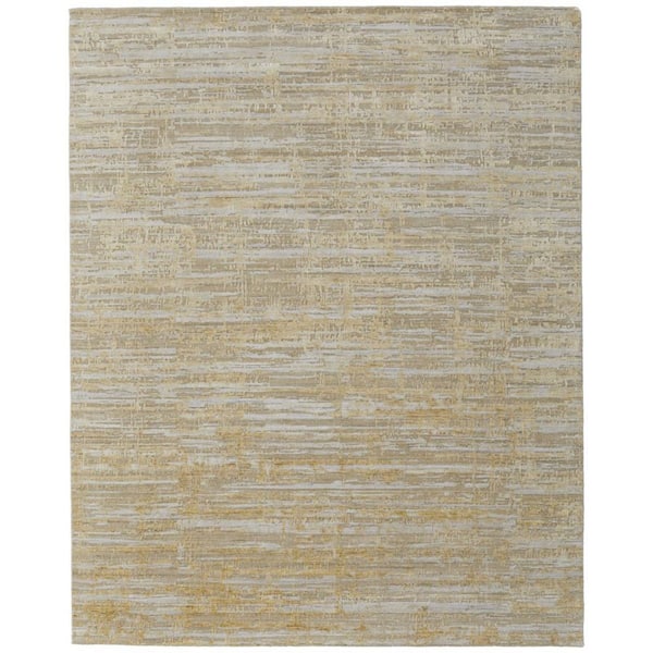 9 ft. x 12 ft. Yellow, Ivory Abstract Area Rug