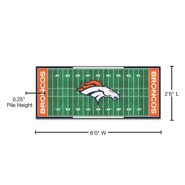 FANMATS Denver Broncos 3 ft. x 6 ft. Football Field Rug Runner Rug 7350 -  The Home Depot