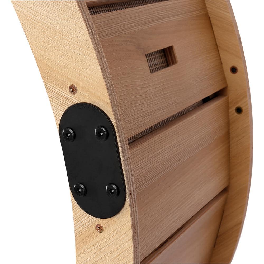 Natural Wood and Carpeted Cat Exercise Wheel with Detachable Blanket