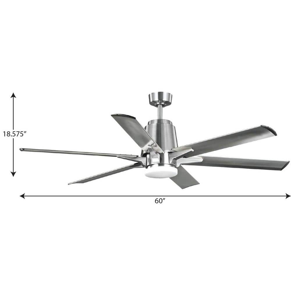 Arlo 60-Inch Brushed Nickel Ceiling Fan with LED Light and Remote
