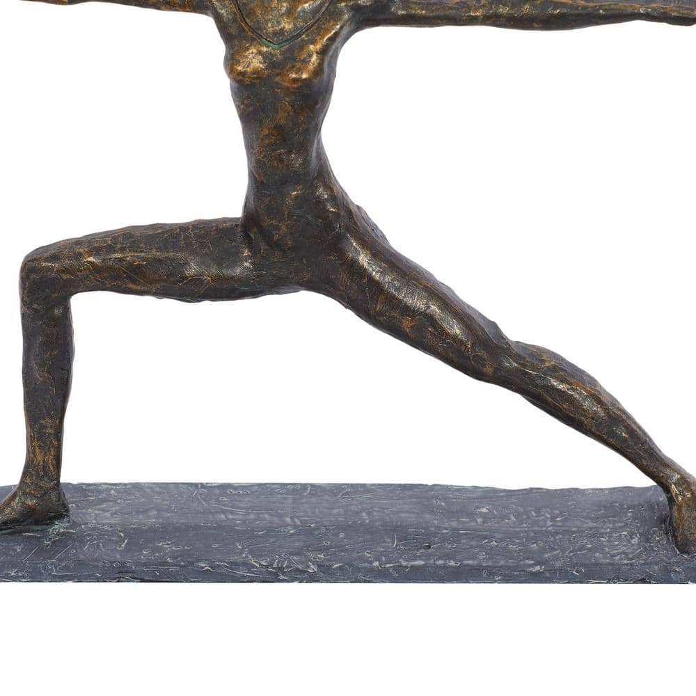 Contemporary Brass Yoga Pose Sculpture 14" x 12"
