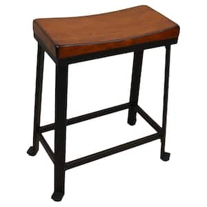 Thea 24 in. Chestnut Saddle Seat Stool