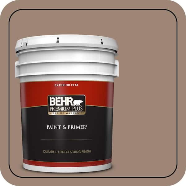 BEHR PREMIUM PLUS 5 gal. #PPU5-16 Earthnut Flat Exterior Paint & Primer