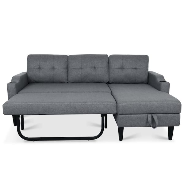 Harper & Bright Designs 74.8 in. L Shaped Fabric Sectional Sofa in