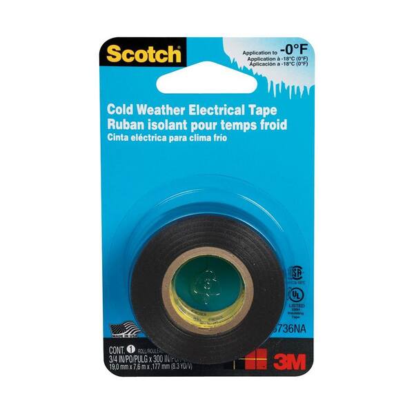 Scotch 0.75 in. x 25 ft. Cold Weather Vinyl Electrical Tape (6-Pack)-DISCONTINUED