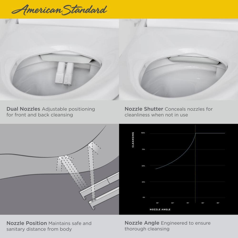 Advanced Clean White Elongated Bidet Toilet with Heated Seat