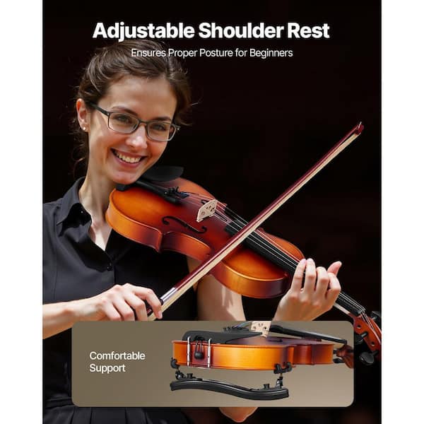 SKYSHALO Violin 4/4 Full Size Violin Fiddle Set with Hard Case Rosin Bow Shoulder Rest Bridge Tuner and Extra Strings (Brown)