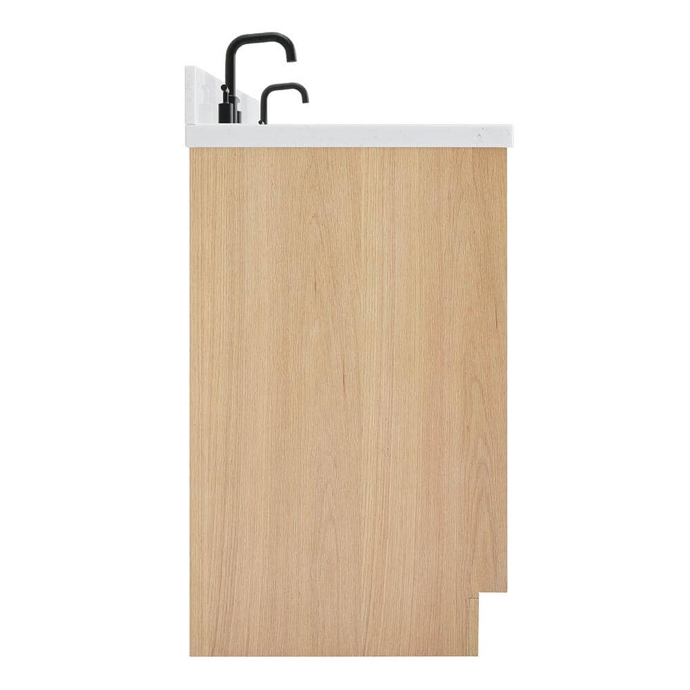 Kelly 72" White Oak Double Basin Vanity with Quartz Top