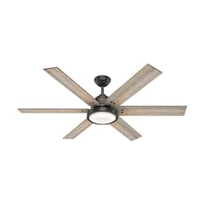 Warrant 60 in. Integrated LED Indoor Noble Bronze Ceiling Fan with Light and Wall Switch