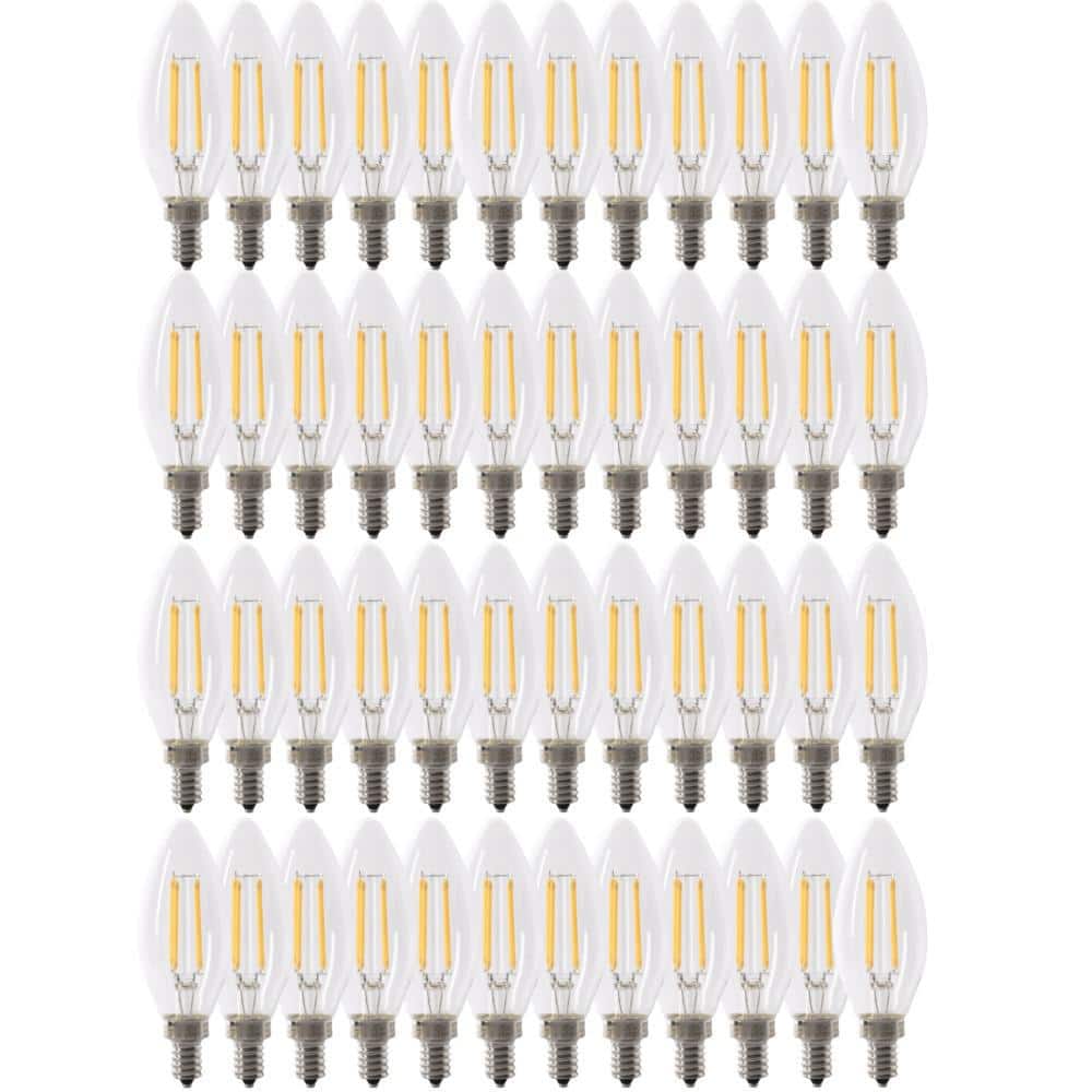 100-Watt Equivalent B10 E12 Candelabra Dimmable Filament CEC Clear Chandelier LED Light Bulb Soft White 2700K (48-Pack) price history on PriceWatchPro