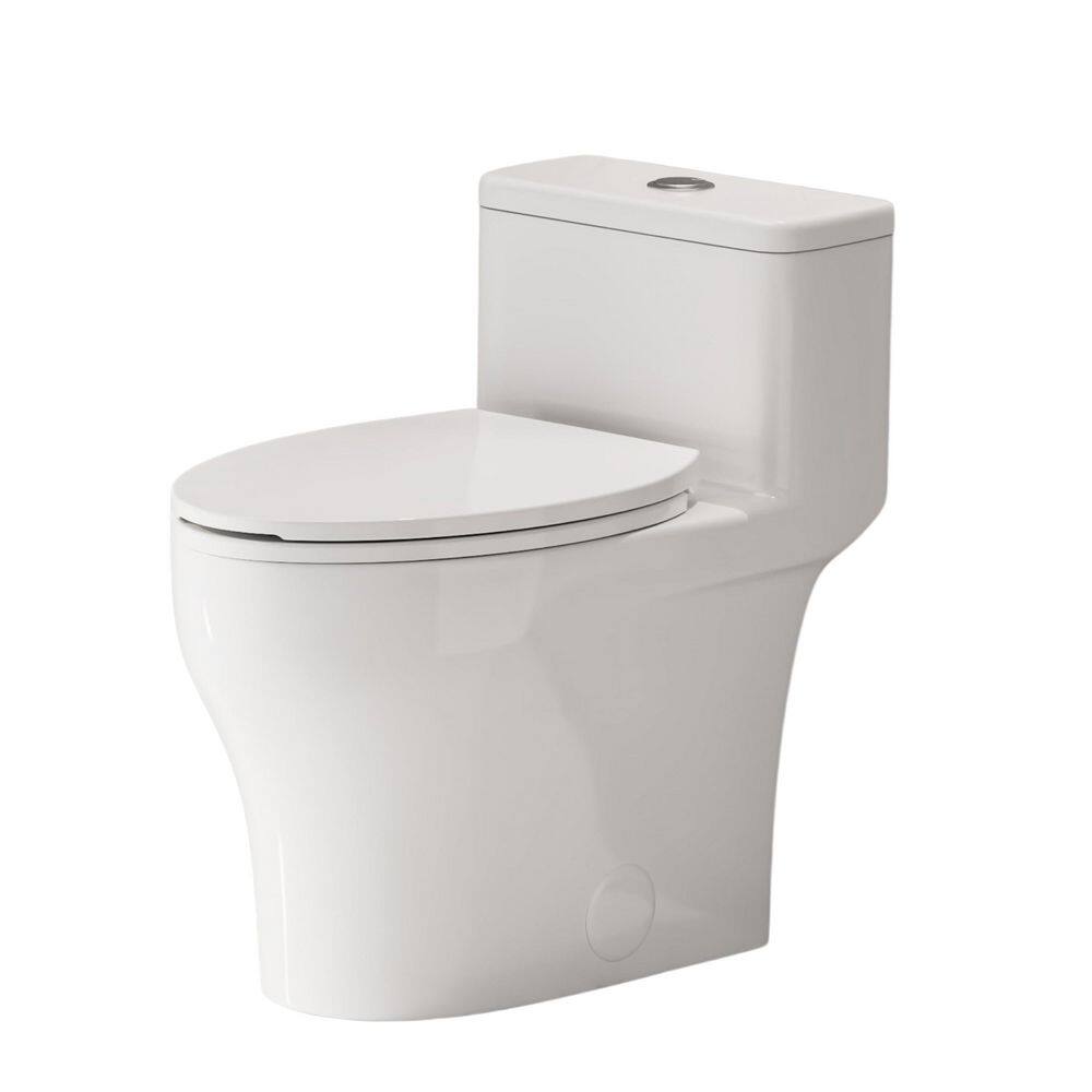 1-Piece 0.8/1.28 GPF Dual Flush Elongated Toilet in White Seat Included, 12 in. Rough-in, with 17.33 in. ADA Seat Height price history on PriceWatchPro