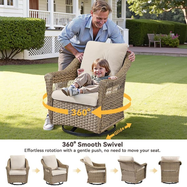 大特価放出！ Yellow Buenaola Swivel with Chair Rocking Outdoor Wicker テーブル・チェア・ハンモック