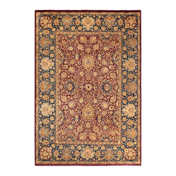 Mogul Red 6 x 9 Oriental Wool Indoor Area Rug