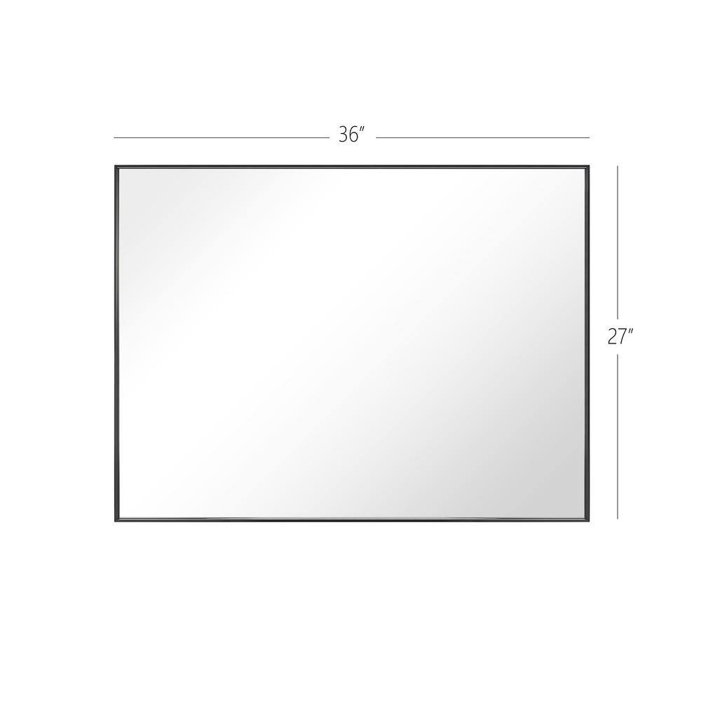 Black Aluminum Framed Rectangular Bathroom Vanity Mirror 36" x 27"