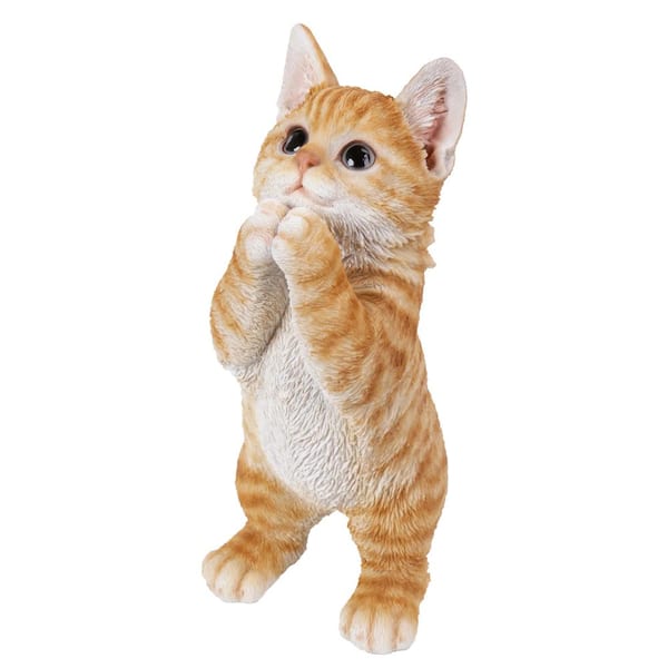 HI-LINE GIFT LTD. Orange Tabby Kitten Playing Garden Statue