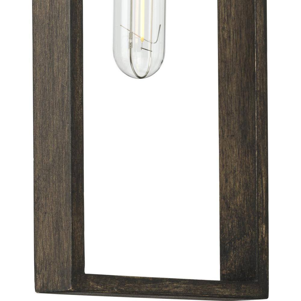 Boundary Matte Black and Gray Wash Oak Single Pendant Light