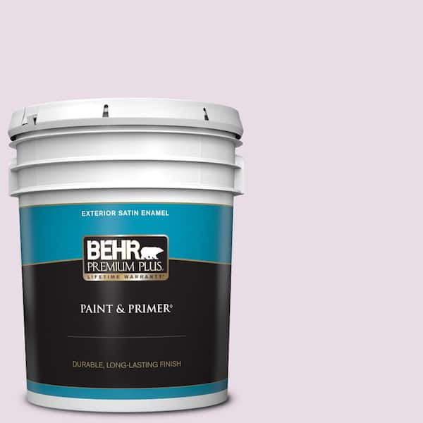 BEHR PREMIUM PLUS 5 gal. #680E-2 Iced Mauve Satin Enamel Exterior Paint & Primer