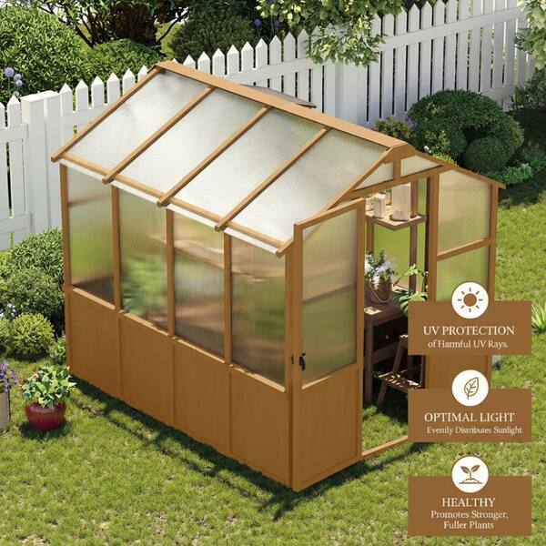 JPJPUU 71 in. W x 64.5 in. D x 82.7 in. H Wood Walk-in Greenhouse