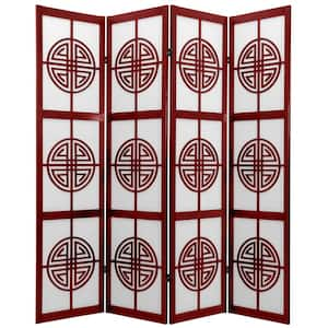 6 ft. Rosewood 4-Panel Room Divider