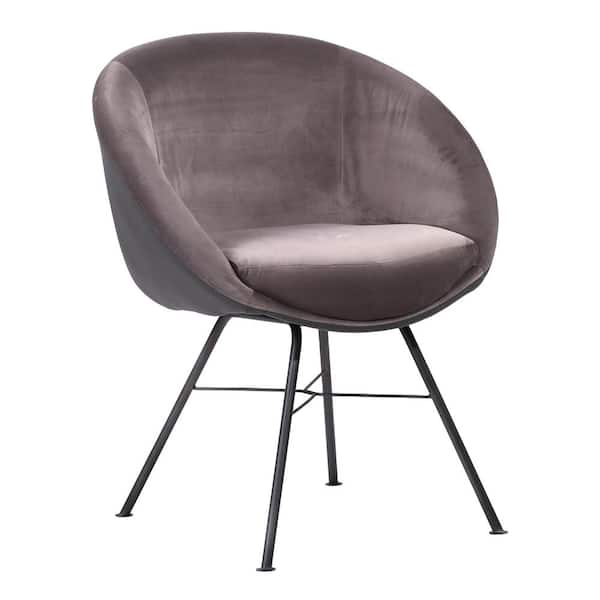 Armen Living Glacier Grey Velvet Dining Chair