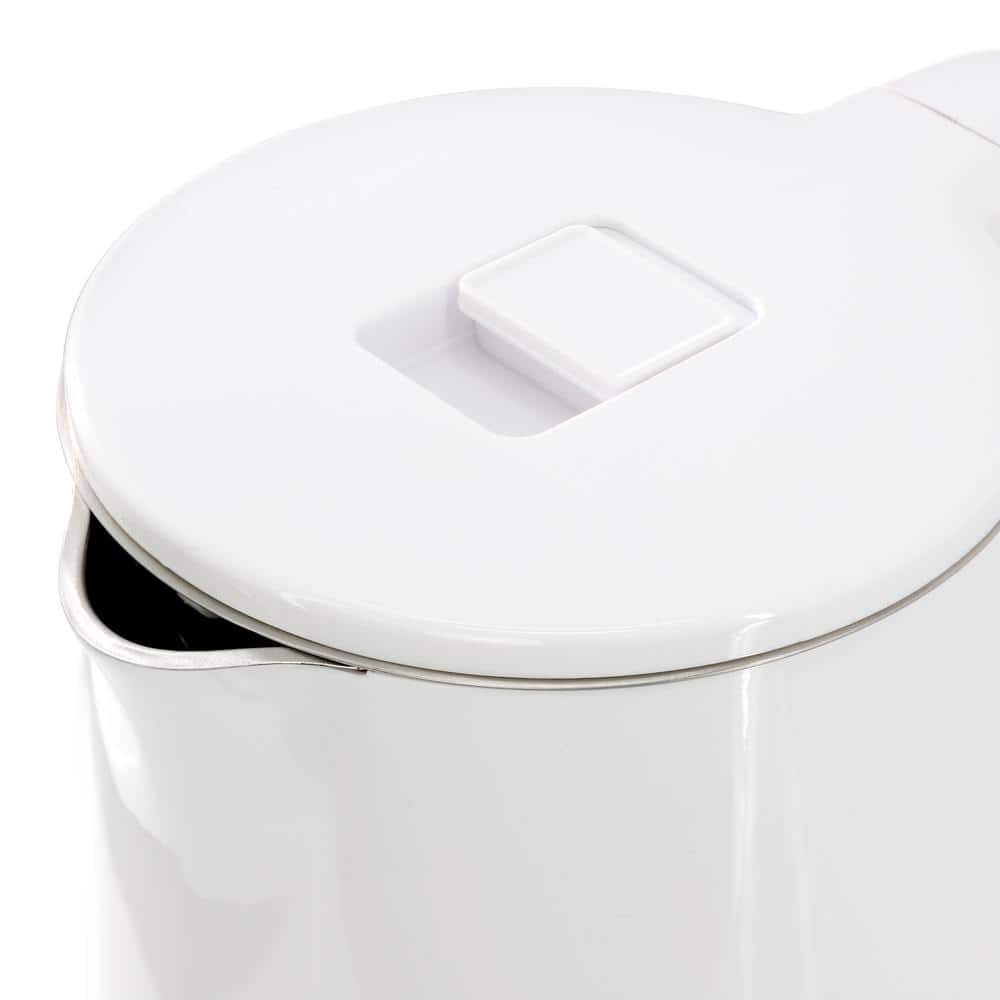 1.7L White Stainless Steel Electric Tea Kettle with Plastic Handle