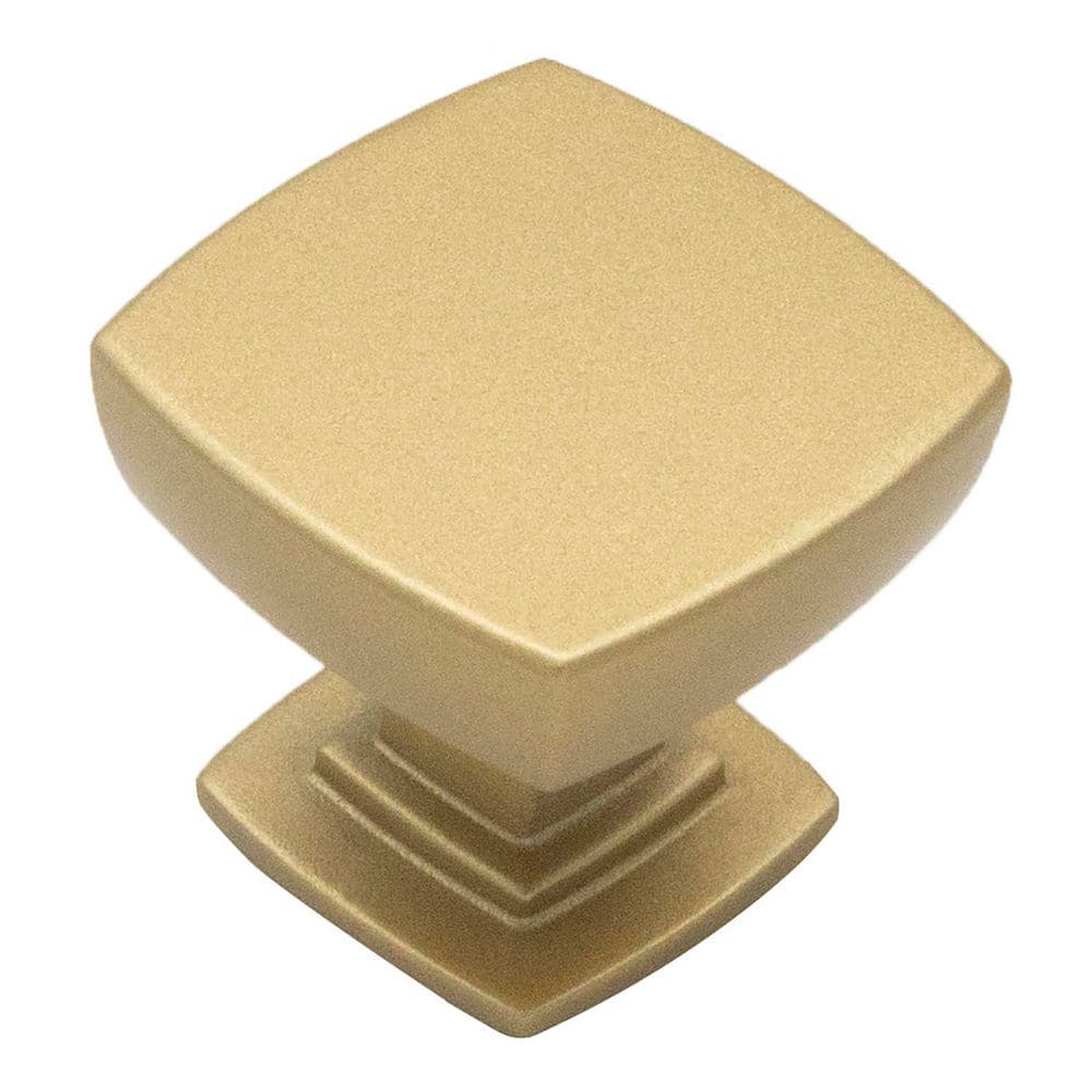 Plaza Collection Square Knob 1-1/8 in. Brushed Golden Brass Square Cabinet Knob (Set of 10) price history on PriceWatchPro