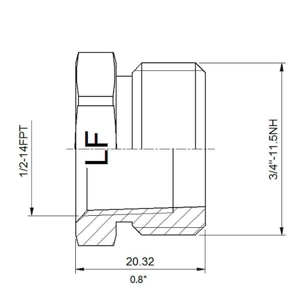 3/4 in. MHT x 1/2 in. FIP Brass Adapter Fitting
