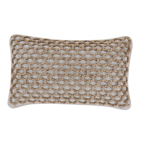 Jada Gray Geometric Zipper 12 in. x 20 in. Throw Pillow Cover