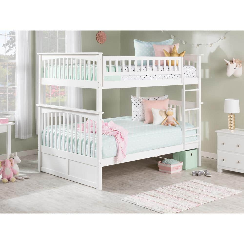 AFI Columbia Bunk Bed Full over Full in White AB55502 - The Home Depot