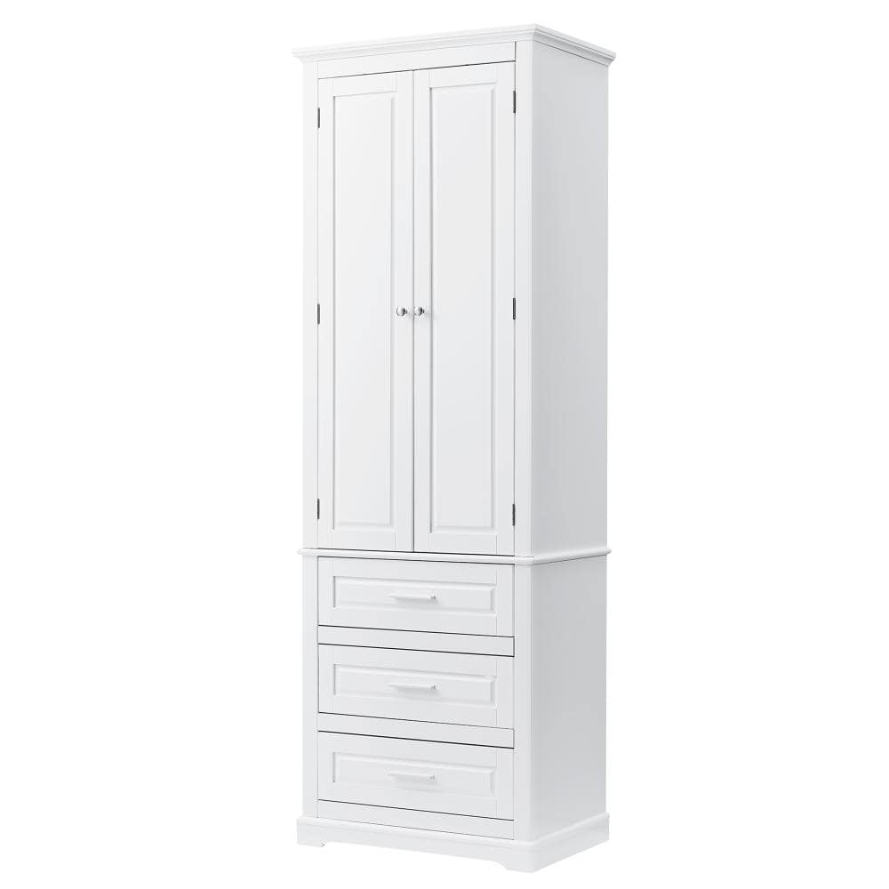 Tall Storage Cabinet with Three Drawers and Adjustable Shelf for Bathroom, Office, Living Room price history on PriceWatchPro