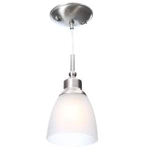 Riverbrook 1-Light Brushed Nickel Mini Pendant with Frosted White Glass Shade (3-Pack)