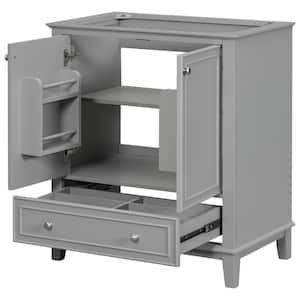 29.5 in. W x 17.8 in. D x 33.8 in. H Bath Vanity Cabinet without Top in Gray with Doors and Drawer, Adjustable Shelf